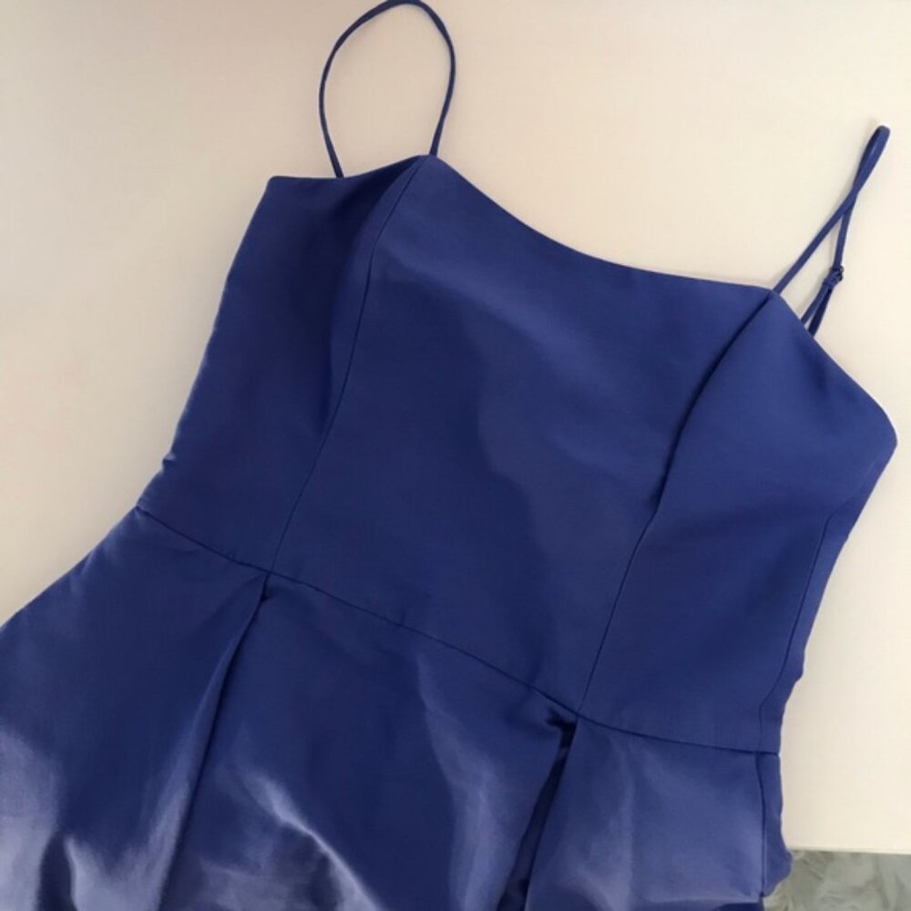 HALSTON HERITAGE FAILLE SLEEVELESS HIGH-LOW DRESS - Picture 5 of 5